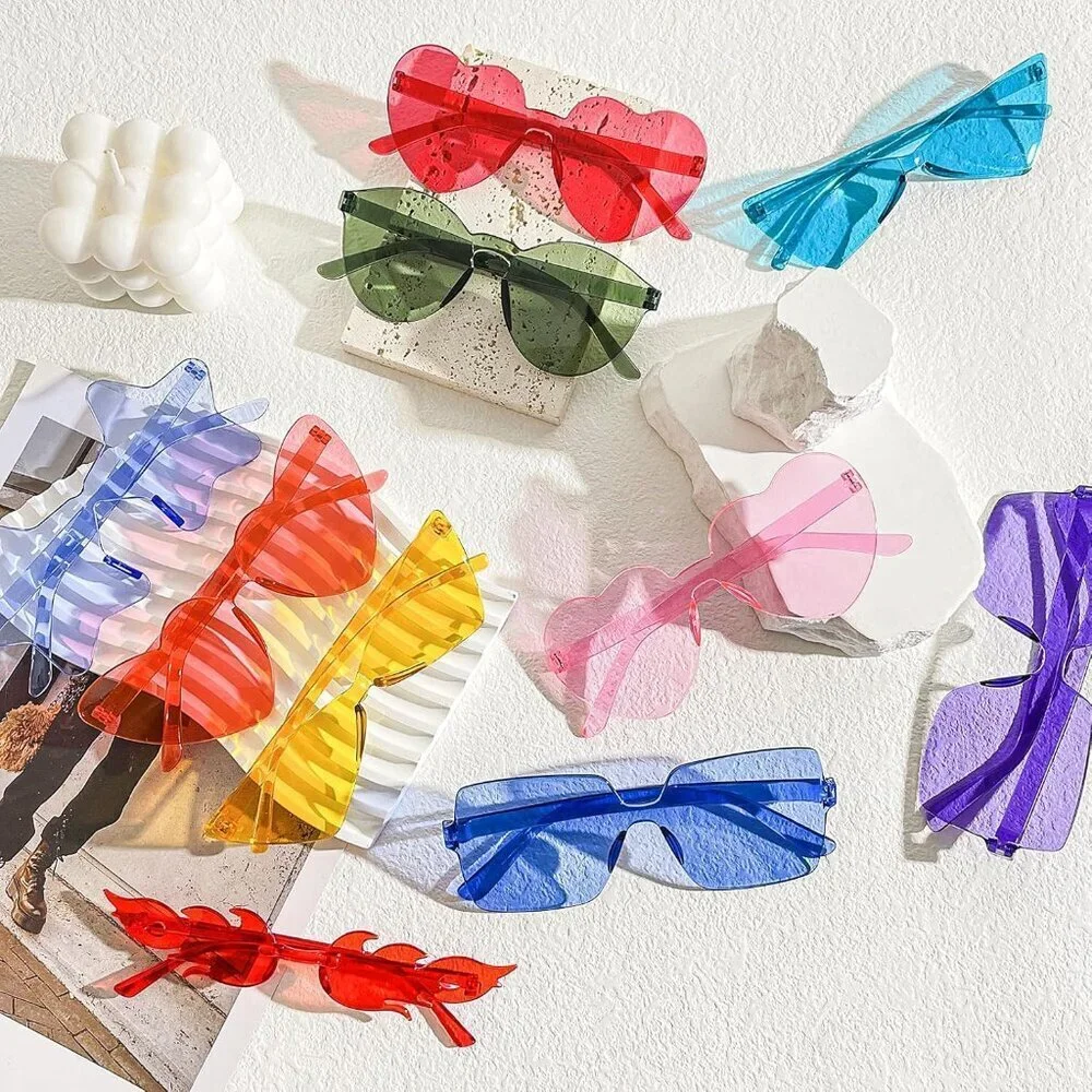 Mixed Style Rimless Sunglasses 16 Colors Unisex Party Accessories